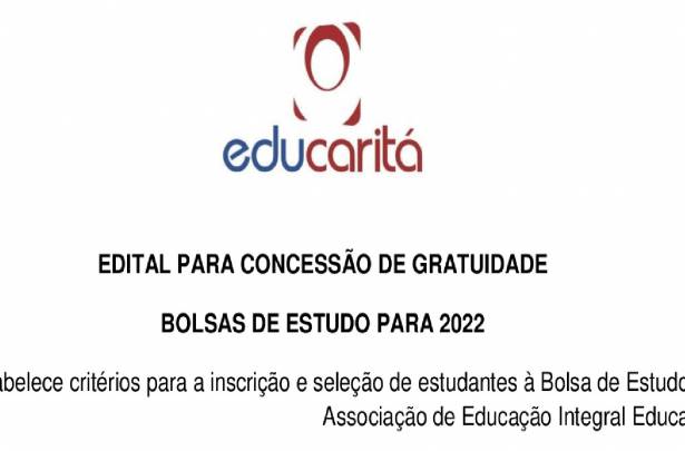 Edital para inscrições para bolsas de estudo Educaritá